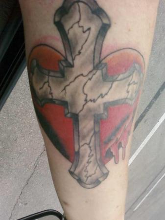 Cross Heart Tattoo