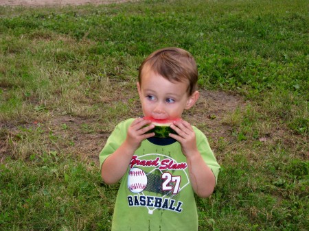 Jacob eating melon July 4th, 2008