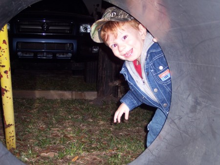 Joshua playing peek-a-boo!