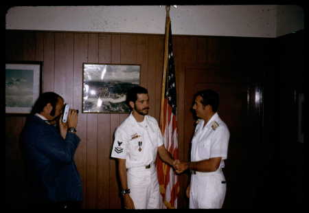 Admiral giving me the Navy Cross.