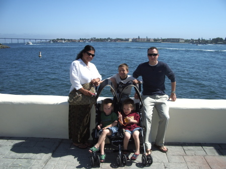 Son, Ezra, and wife, Vonnie and boys