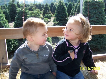 Cody and Alyssa at the pumpkin patch