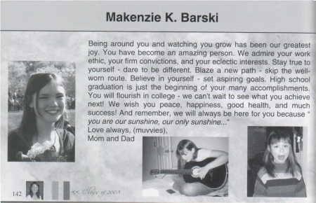 Kenzie's year book