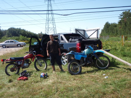 Dirt biking with my son Danny..