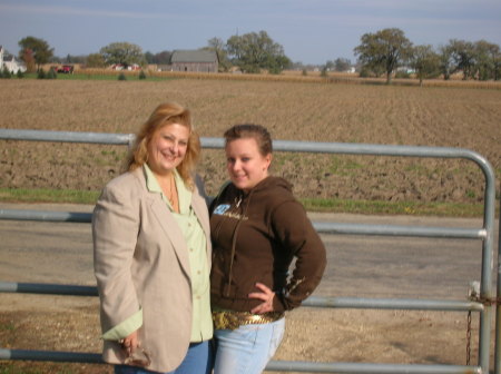 Mom and Daughter down on the farm