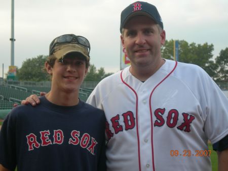 Playing in the Red Sox alumni game