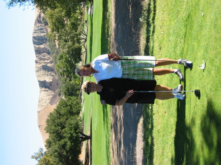 Darla and "Chuck" playing golf