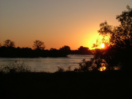 sunset on the zambizi river, june 2006