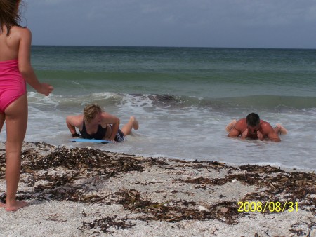 Jewelene and Kannon in the Surf