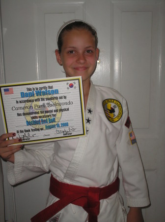 Dani TKD red belt