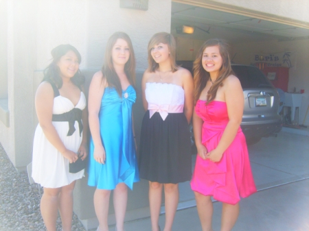 My daughter and her friends before the formal