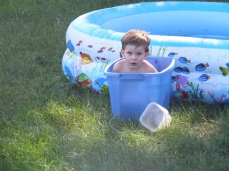 Trey in his "tub"