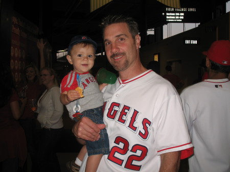 Daddy & Caleb at Angels game