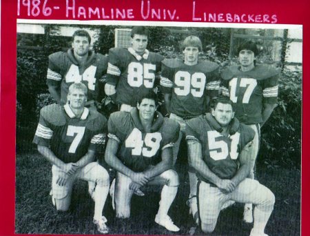 Hamline Univ Pipers Football (LB's) 1986