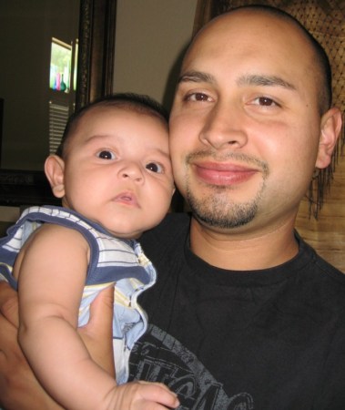 My husband and son