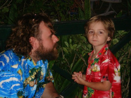 Chris with Noah in Antigua