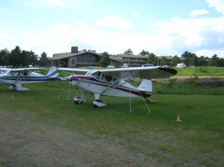 Gorgeous airplanes in front of the lodge.