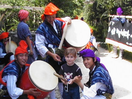 Anthony with Taiko Drummers