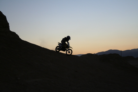 Riding till sun down.