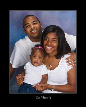 My son Tre, wife Danielle and  baby Arielle