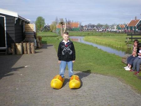 Thomas at Wooden SHoe Factory in Holland