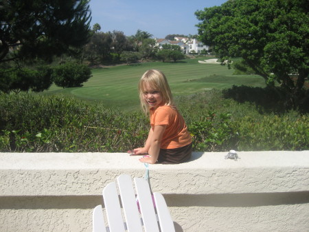 my Daughter hangin out on our patio