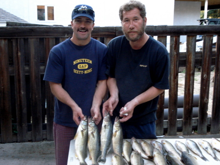 Myself and Kurt Hadland fishing at the cabin