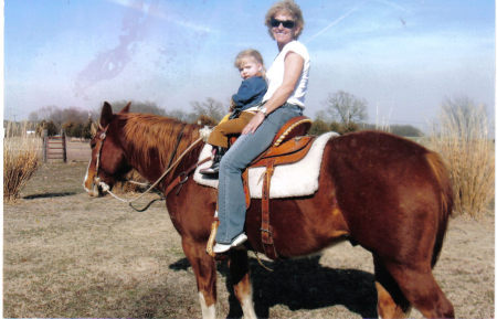 my grandaughter Sydney and I on Cowboy!