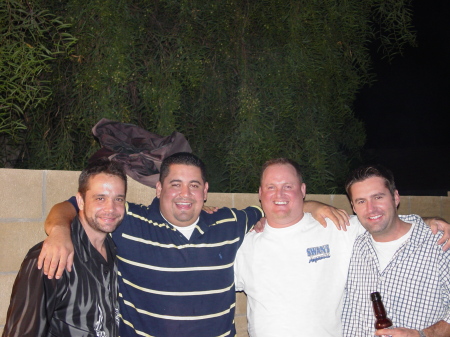 Jeff, Mario, Quent and Brent having a beer.