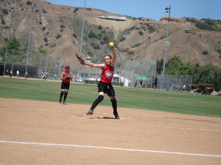 My daughter pitching