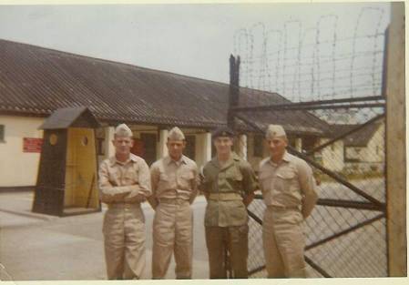 Ron and fellow Marines with a British Marine