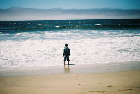 My son at Half Moon Bay (California)