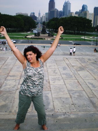 Jodi does the Rocky Stairs