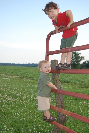 My Boys at Grandpa's farm in IA