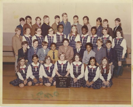 Holy Child School sixth grade class picture.
