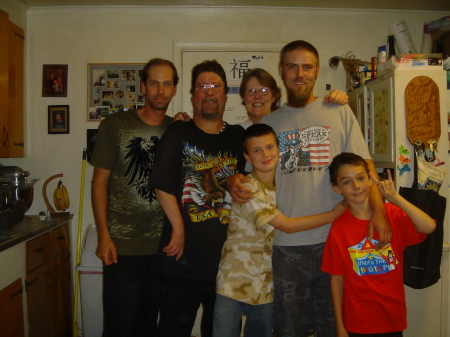 Judy with sons, grandsons & brother Paul