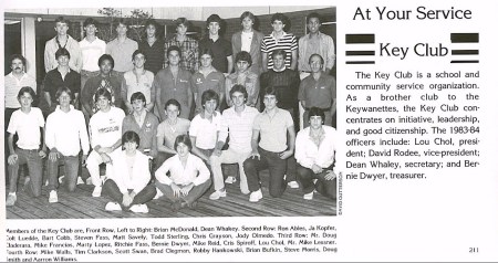 Clear Lake High School - Key Club 1983-1984