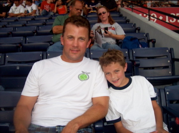 Matt and Noah, 8, at Braves Game