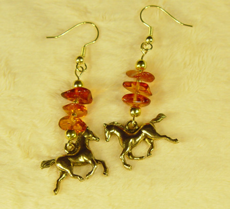 Amber and horse charms
