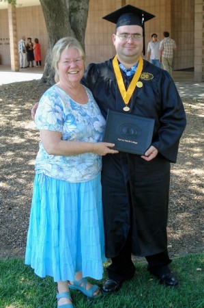 Val and son Andy at his graduation in May 2008