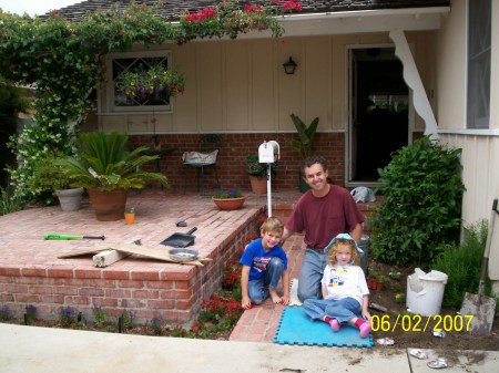 Denny & the kids gardening