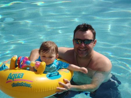 Pool time with daddy