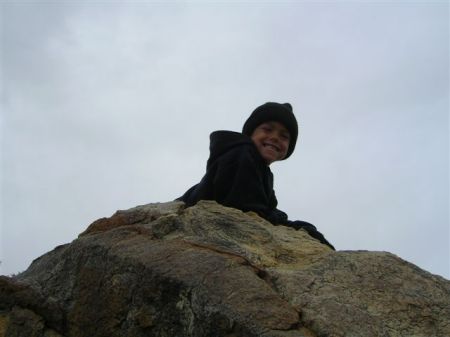 Our Grandson on "The Rock Pile"