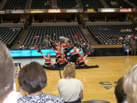 Ashley's dance team at "Fever" game in Indy