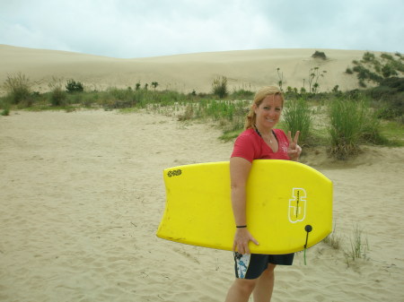 Getting ready to surf down the sand dunes 2008