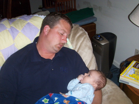 Kevin, our middle child, with baby Tyler