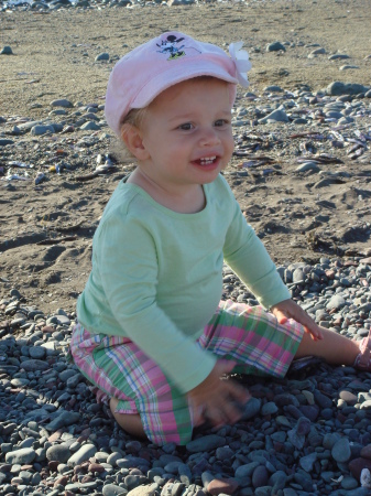 Julia on the beach in Newfoundland