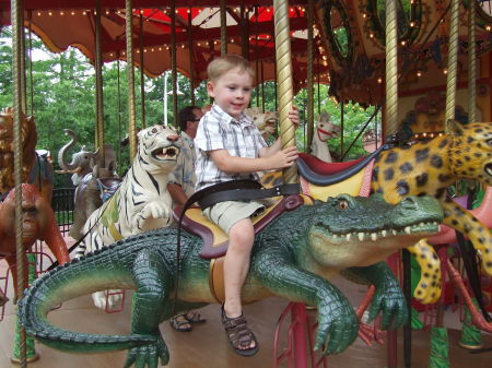 Hunter at the zoo on his favorite alligator