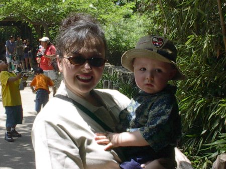 My baby and I at the zoo, when he was a baby.