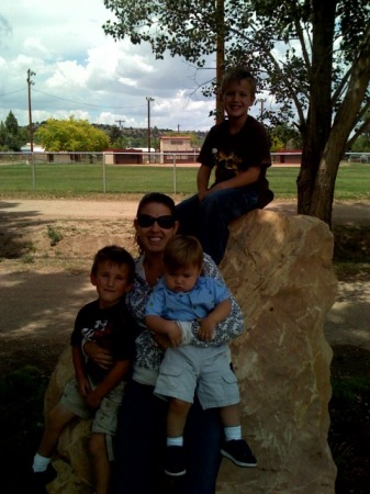 Jana and the boys in Colorado